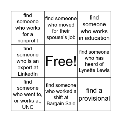 Know your League Bingo Card