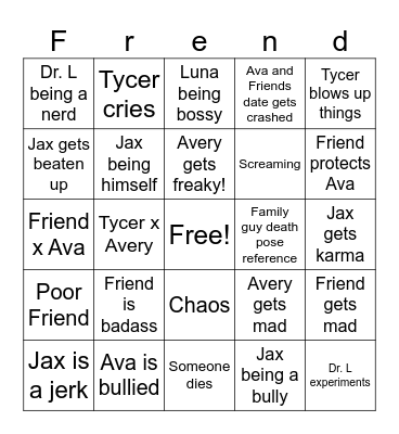 Rage moments Bingo Card