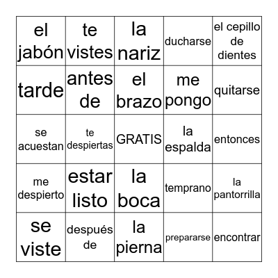 7.1R Bingo Card