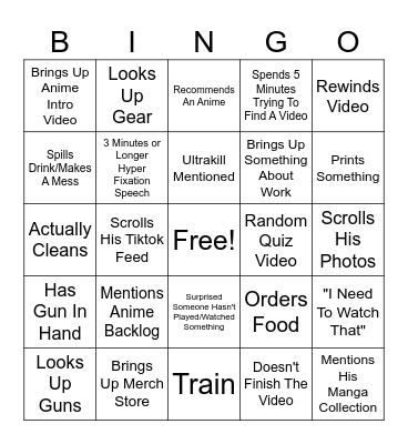 Crow Collector Bingo Card