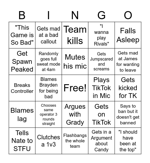Alex Bingo Card Bingo Card