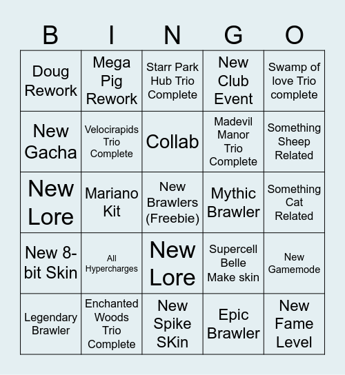 Brawl talk Bingo 21/6/2025 Bingo Card