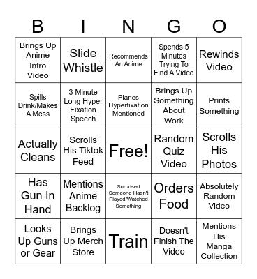 Crow Collector Bingo Card