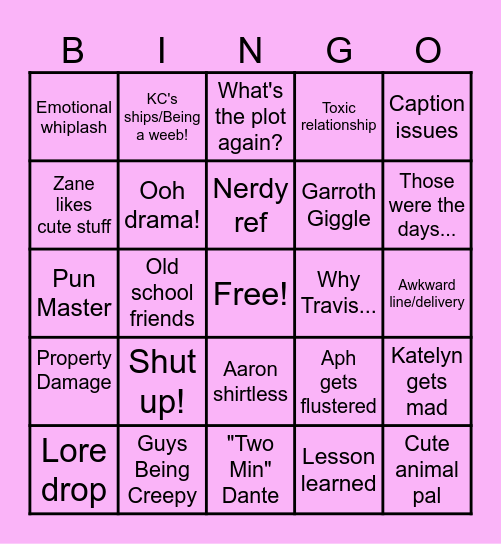 MYSTREET S2 WATCH PARTY BINGO! Bingo Card
