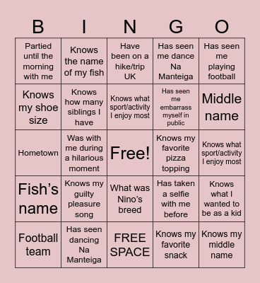 Lory’s Bday Bingo Card