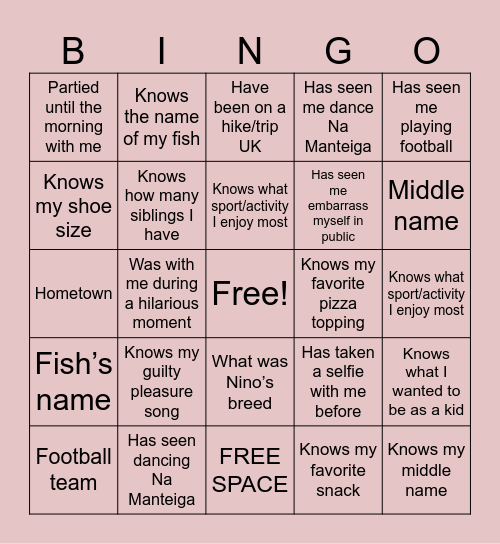 Lory’s Bday Bingo Card