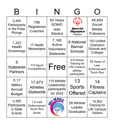 SOMO 2025 Facts Bingo Card