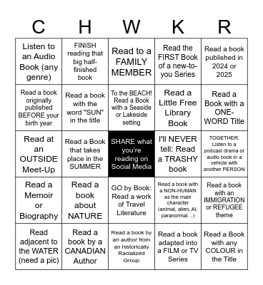 CHILLIWACK READS - SBC Summer Reading BINGO Card