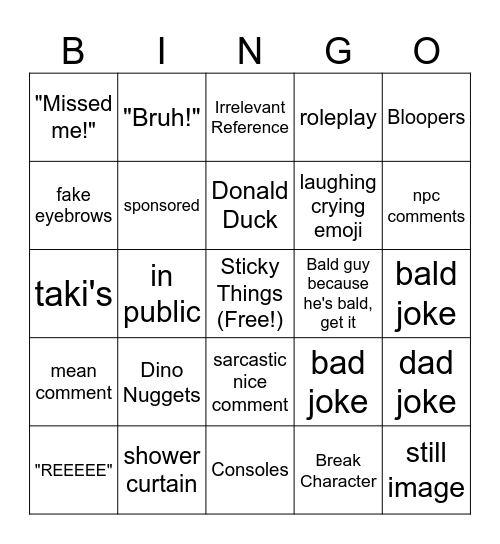 MC_Squared90 Bingo Card Bingo Card