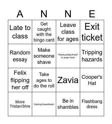 Millar Bingo V1.0 Bingo Card