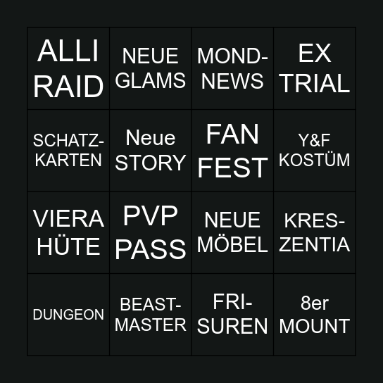 FFXIV Bingo Card