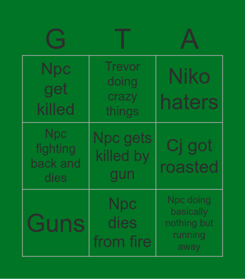 Gta bingo Card
