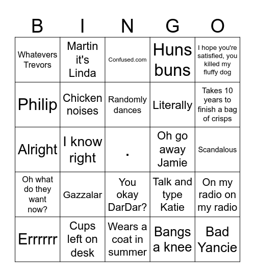 BooBoo's Bingo! Bingo Card