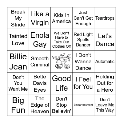 80's Bingo Card