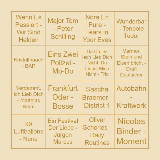 DIE DEUTSCHE EDITION Bingo Card