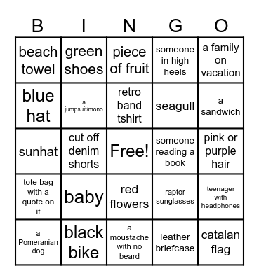 Birthday Train Ride Bingo Card