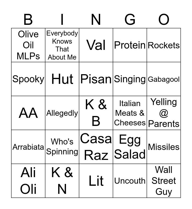 Round 7 Bingo Card