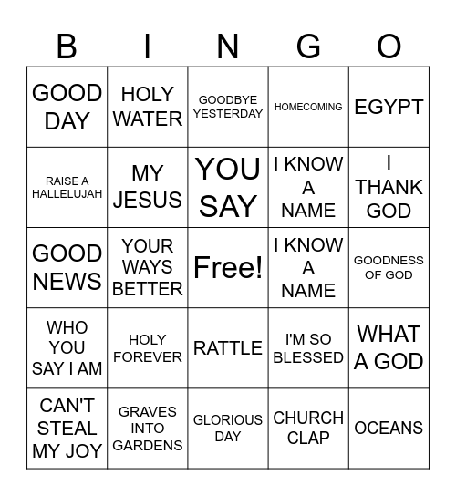 SINGO Bingo Card