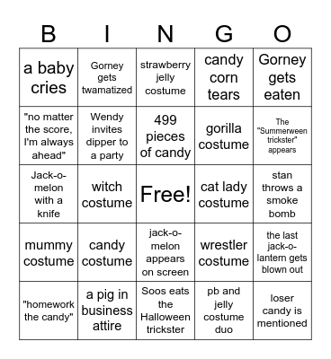 SUMMERWEEN Bingo Card