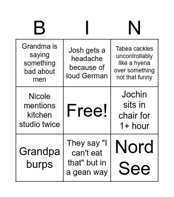 Samira party bingo Card