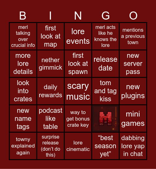 MerlMC 4 Announcement Bingo Card