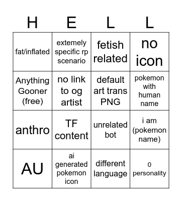 pokemon ai bots Bingo Card