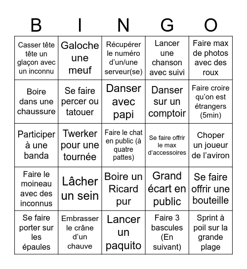 Saint-Jean Bingo Card