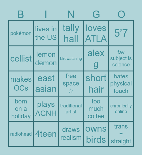 BINGO!!! Bingo Card