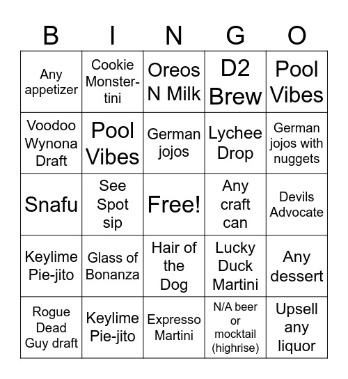 Dog and Duck BINGO Card