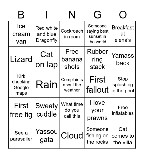 Cyprus Bingo Card