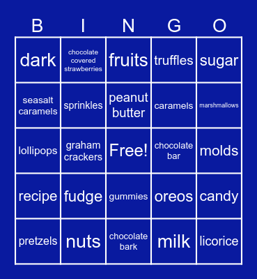 Robinson's Chocolates Bingo Card