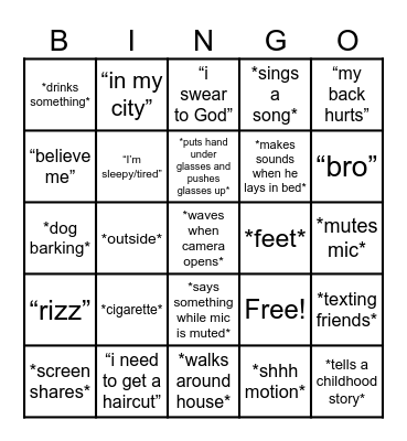 Things Samir will do on call Bingo Card