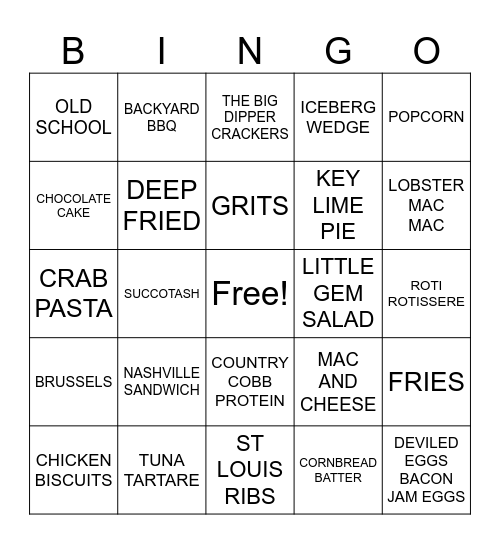 YARDBIRD DC ALL DAY BINGO Card