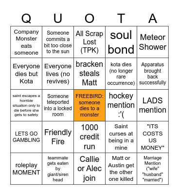 Night Witches Lethal Bingo 3.0 Bingo Card