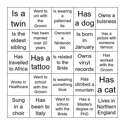 Find someone who ... Bingo Card