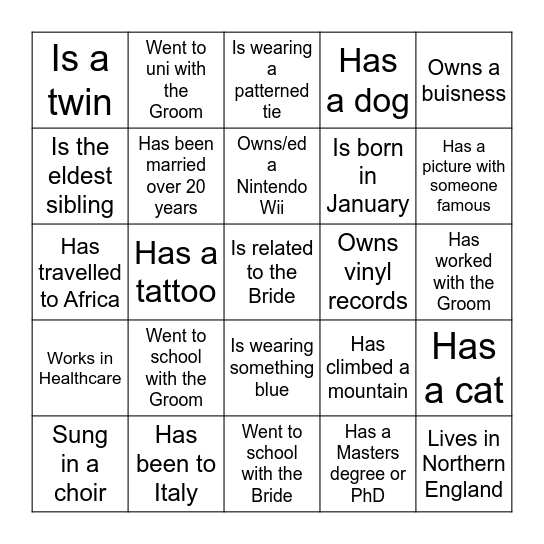 Find someone who ... Bingo Card