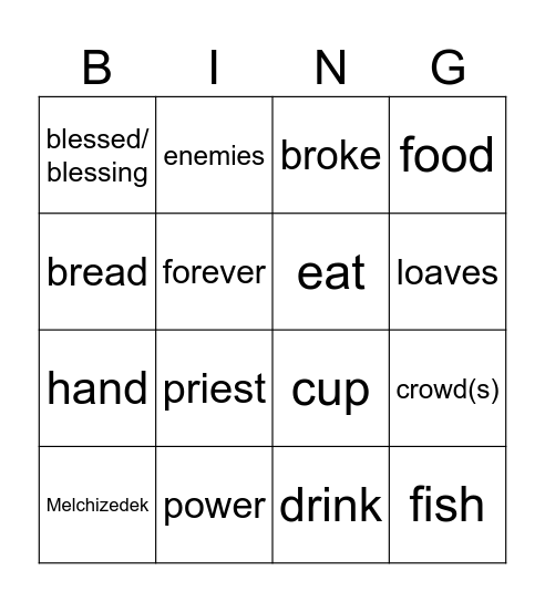 Corpus Christi year C Bingo Card