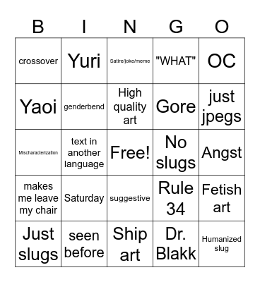 Slugterra Deviantart Bingo Card