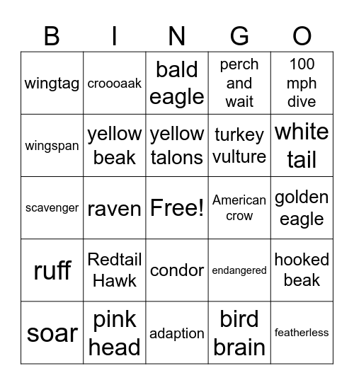 Bird Bingo Card
