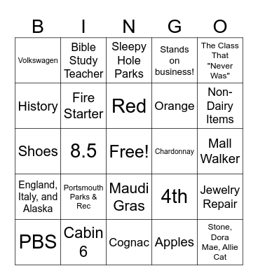 How Well Do You Know Aldora? Bingo Card