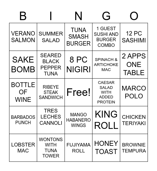 B.A.S.H. BINGO Card