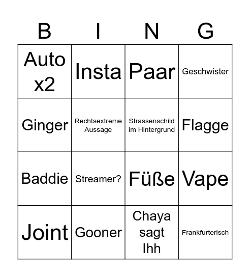OME Bingo Card