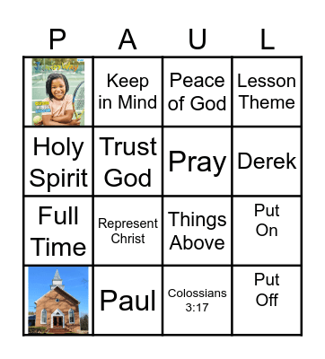 COLOSSIANS 3:1-17 Bingo Card