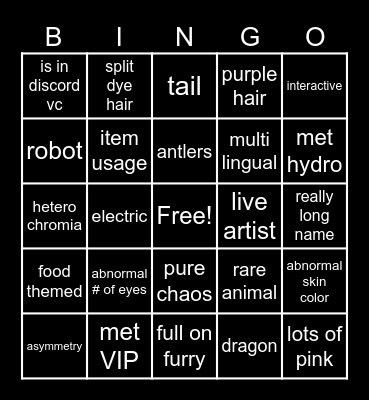 VTUBER BINGO Card