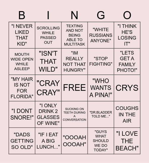 DEE'S BIRTHDAY BINGO!!!! Bingo Card