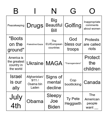 The Address Bingo Card