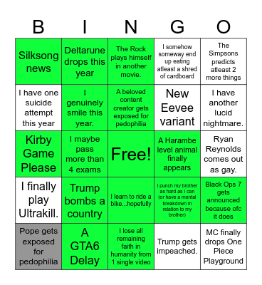 2025 Bingo Card