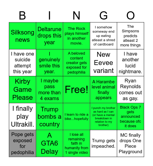 2025 Bingo Card