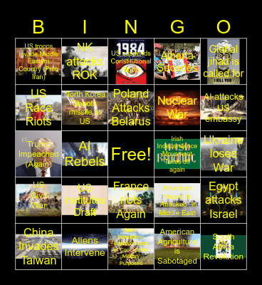 Apocalypse bingo Card