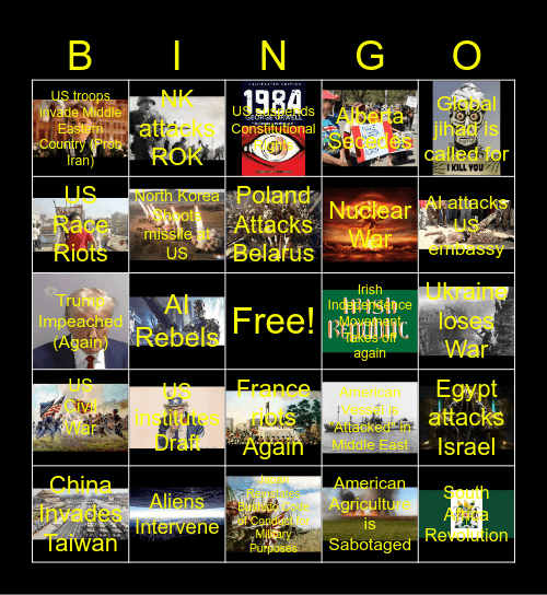 Apocalypse bingo Card